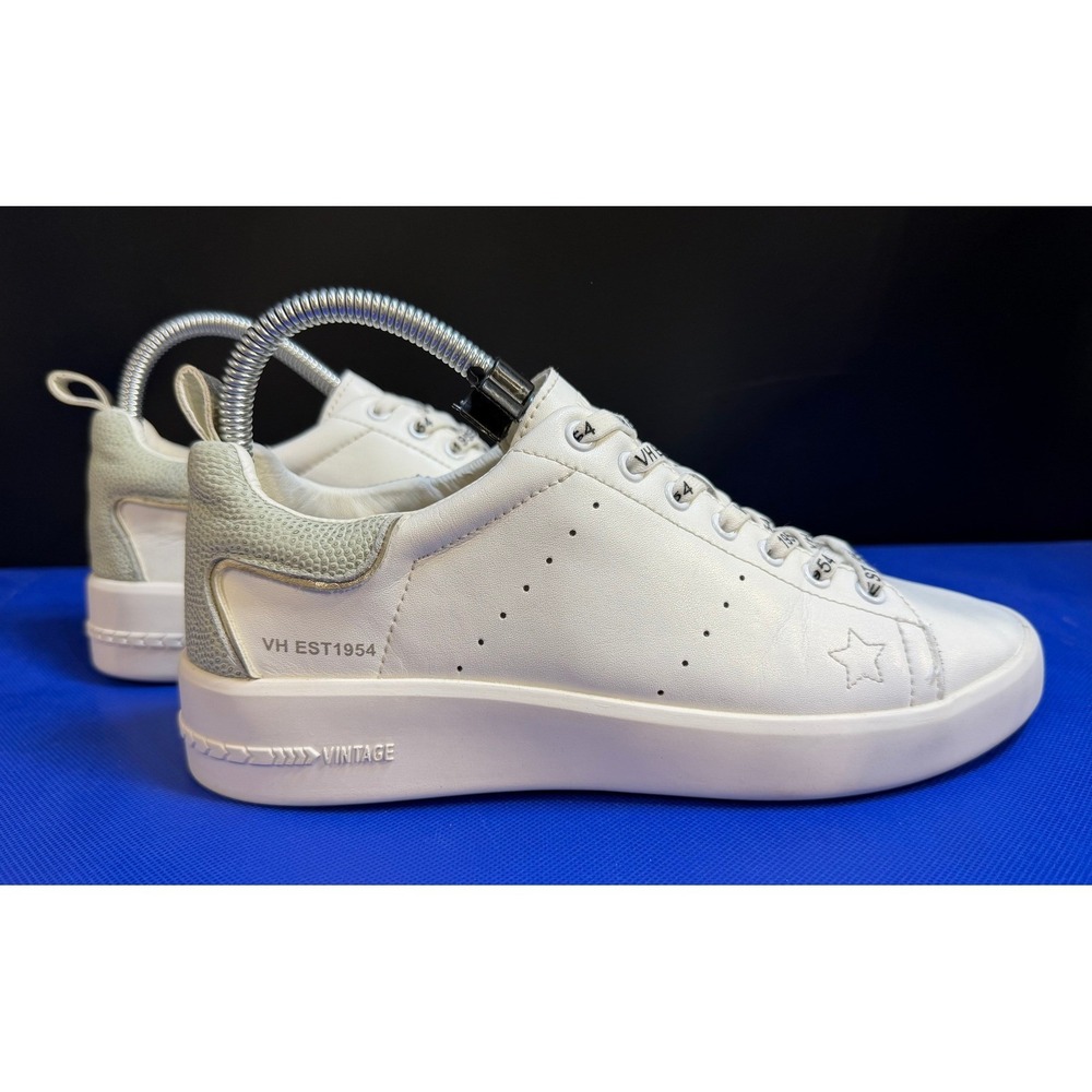 Vintage Havana Royal White Pebbled Leather‎ Star Sneakers Womens Size 8 Low Top